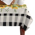 thumbnail image 4 of Sunflower Table Cloth Waterproof Tablecloths, Summer Botanical Bee Rustic Black Plaid Tablecloth Dining Table Cover for Kitchen Party Tabletop Outdoor, Rectangle Tablecloth 52x70 Inch, 4 of 9