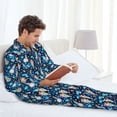 thumbnail image 4 of Salouo Ice blue old man cute winter Print Button-Front Long Sleeve Pajama Set for Men, Soft 2Pjs Men's Long Sleeve Sleepwear -Large, 4 of 7