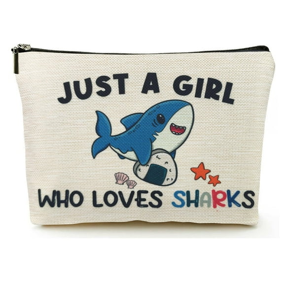 Bolsa de maquillaje Suemetic Shark Gifts para mujeres, niñas y niños