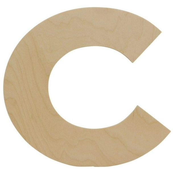 Wooden Letters C Unfinished 8 Inch Decorative Craft Monogram For Wedding Parties And Home Decor With Tool Free Adhesive Foam Squares For Hanging By Woodpeckers Walmart Com Walmart Com