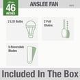 thumbnail image 4 of Ventilador de techo interior Hunter Anslee 46" níquel cepillado con luz LED, 4 of 8
