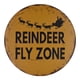 thumbnail image 2 of Letrero de hojalata con texto en inglés "Reindeer Fly Zone", póster, decoración navideña, manualidades, 2 of 6