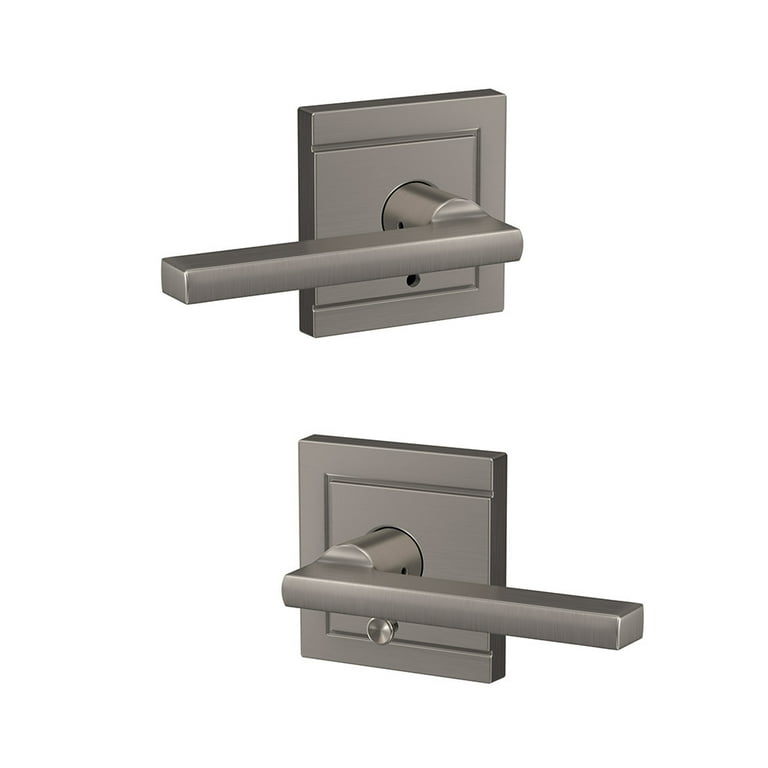Schlage Latitude Lever Lock - Matte Black Hall-Closet & Bed-Bath Lock With Kinsler Trim