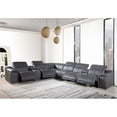 thumbnail image 2 of Titan Furnishings 8-Piece 2-Console 4-Power Reclining Leather Sectional in Gray, 2 of 12