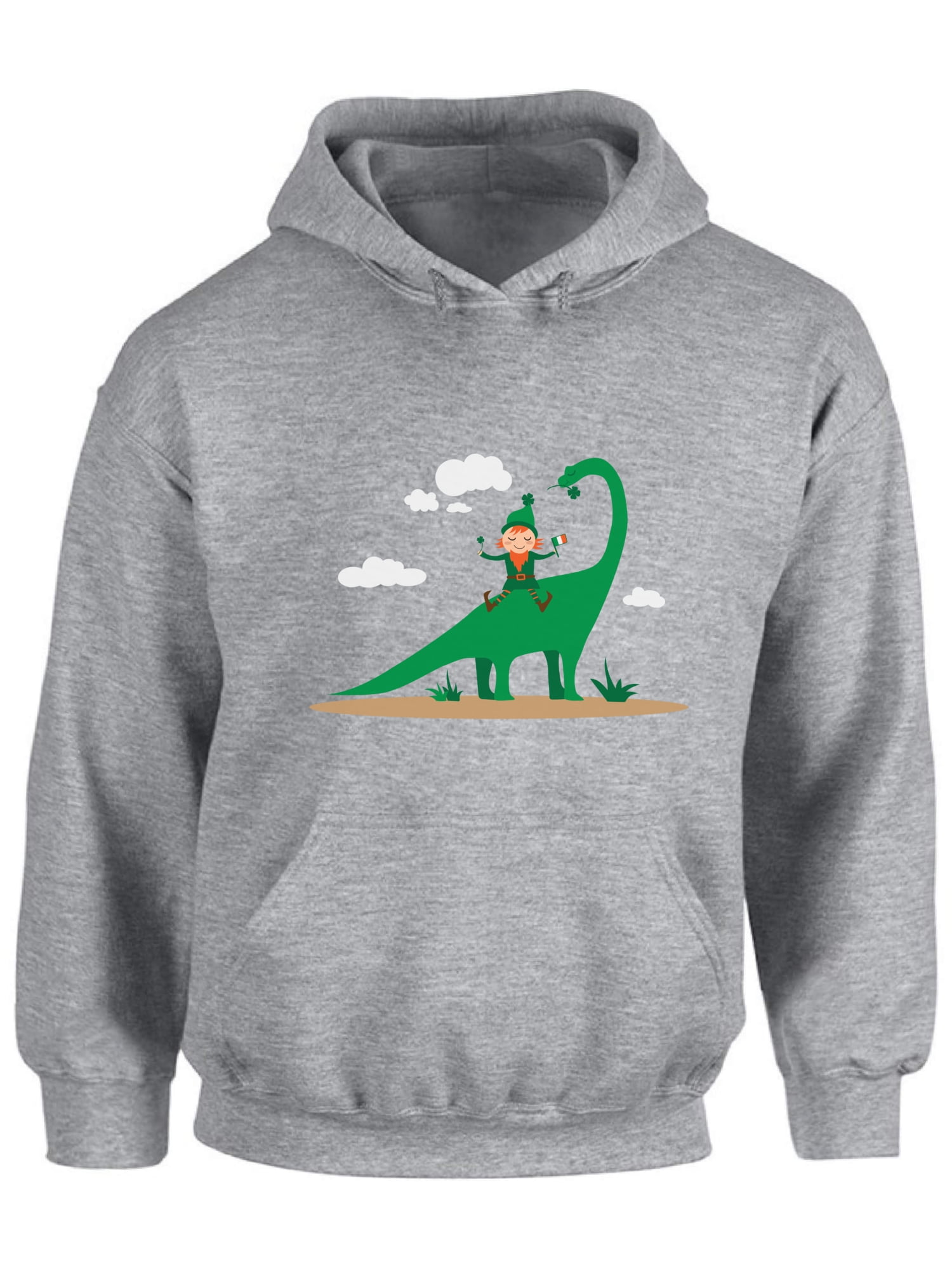 Green Clover Irish Lucky St Patricks Day Ireland Eire Hoodie Pullover Sweatshirt
