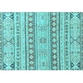 thumbnail image 1 of Ahgly Company Indoor Rectangle Abstract Light Blue Modern Area Rugs, 2' x 5', 1 of 4