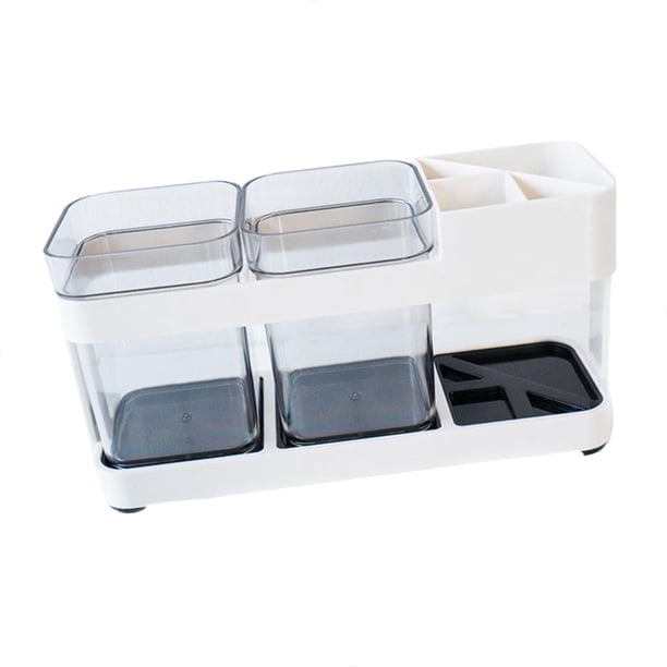 Caja De Almacenamiento Multifuncional De Los Cepillos De Del Estante Del Almacenamiento Del Cuarto De Baño Del Tenedor Del Cepillo De Baoblaze Soporte para pasta de dientes para cepillo de dientes