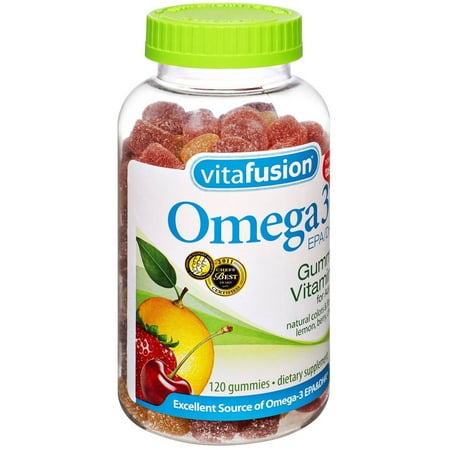 Vitafusion oméga-3 gommeux vitamines pour adultes citron, Berry, cerise supplément diététique, 120 CT (Paquet de 3)