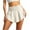 White, variant on Women's Solid High-Waisted Double-Layer Yoga Shorts for Fitness, Tennis & Activewear