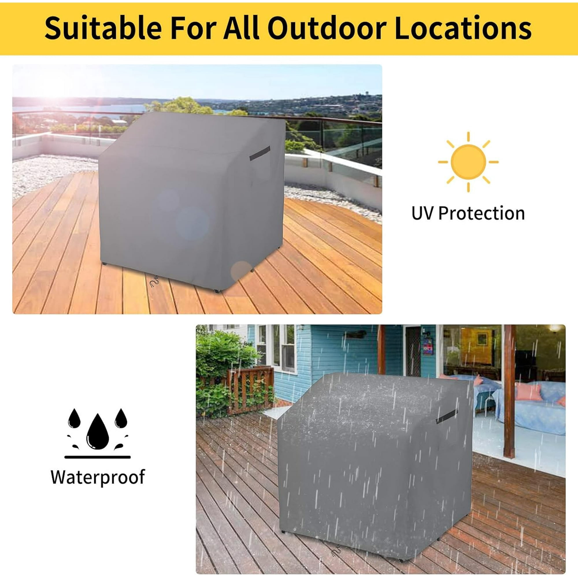 Outdoor Bar Set Cover-Weatherproof & Waterproof,Heavy Duty Patio Dining Table Cover for Bar Furniture Set with Chairs