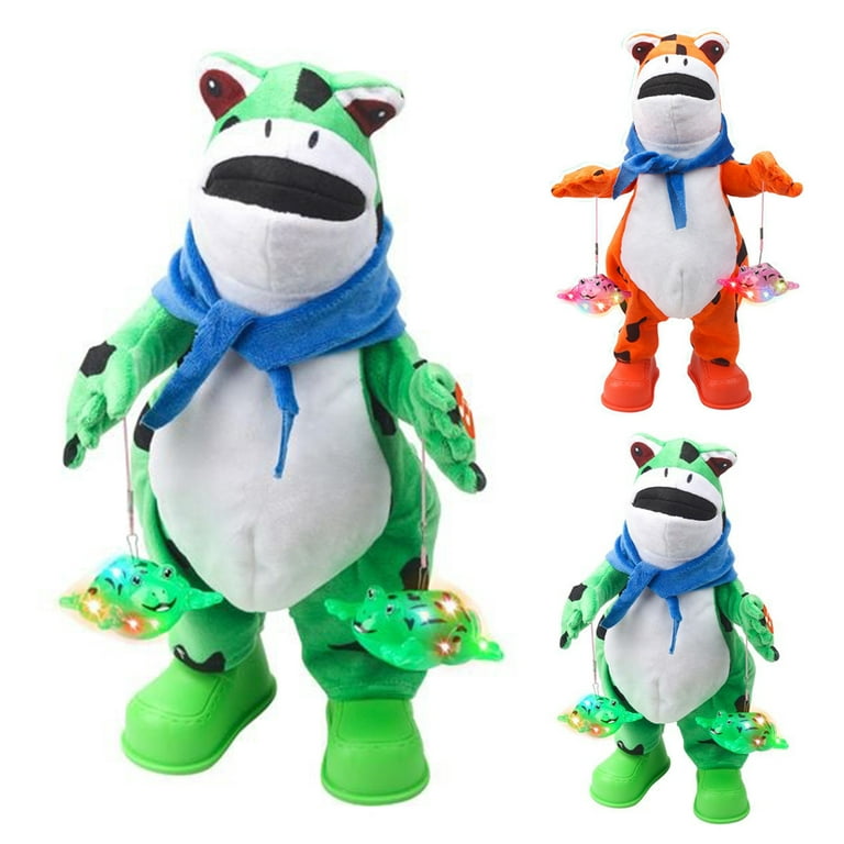 KAOU Electric Dance Frog Toy Fun And Interactive Glowing Music Swinging  Press Switch Endless Entertainment Electric Toy for Kids Green One Size
