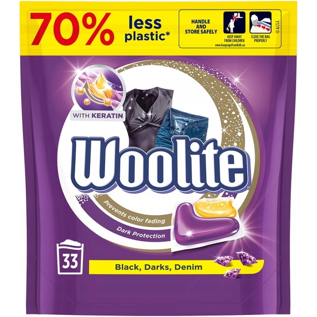 Cápsulas para Lavado Woolite Ropa Oscura con Queratina 33 unidades