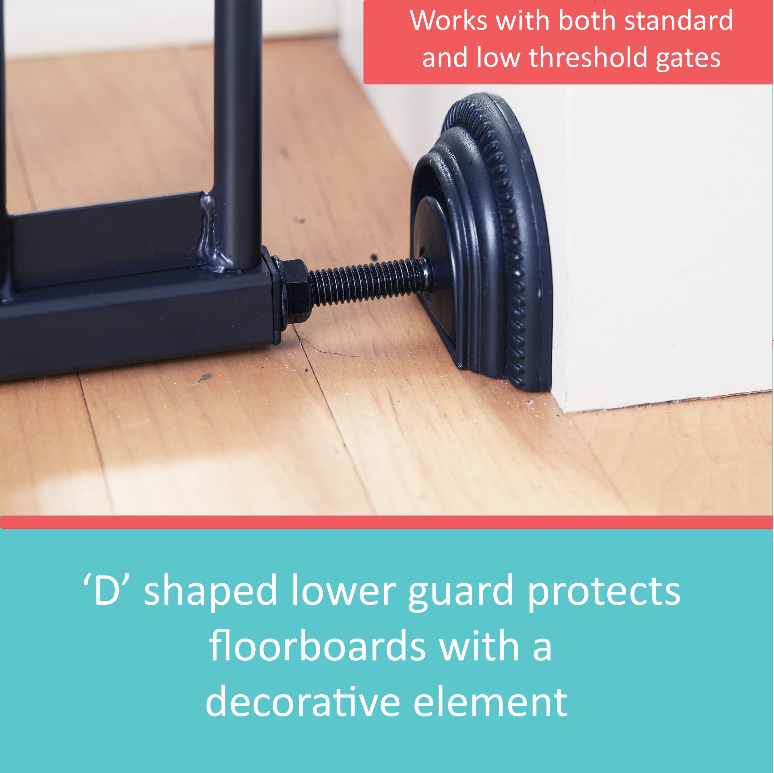 Toddleroo by North States Baby Safety Gate Wall Guards, 4 Count, Black