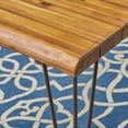 thumbnail image 6 of GDF Studio Avy Indoor/Outdoor Industrial Acacia Wood Dining Table, Teak and Rustic Metal, 6 of 10