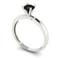 thumbnail image 2 of Solitaire Engagement Ring for Women - 0.5ct Natural Onyx in 14K White Gold Promise Ring, 2 of 6