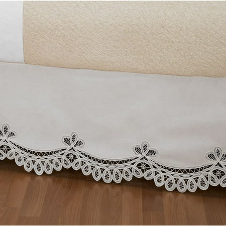 Home Trends Battenburg Lace Bedskirt, Ecru
