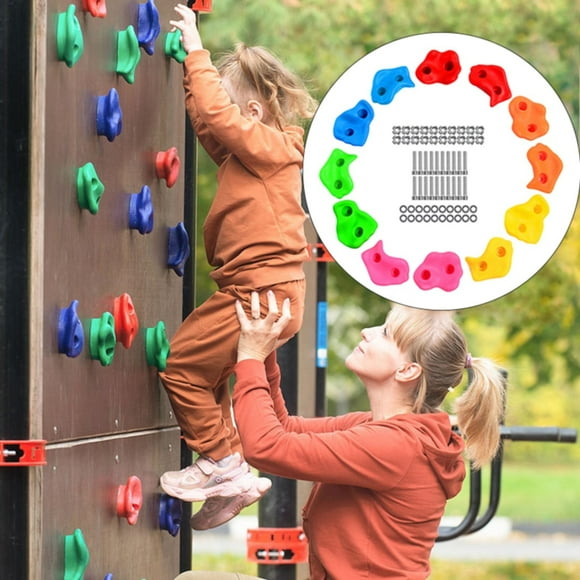 HUASHENG Rock Climbing Wall For Kids Multicolour Rock Holds With Hardware PE Comfortable Hand Feeling Climbing Rock Wall Grips For Indoor Outdoor
