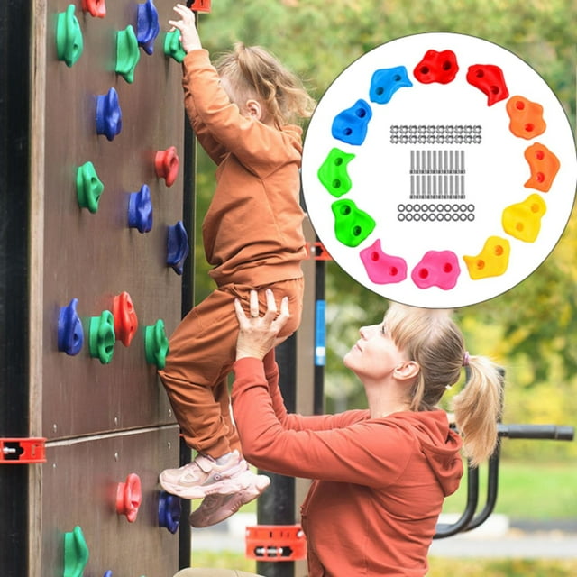 Accessoires de Cosplay & Mur d'Escalade Cosplay pour Enfants Multicolore avec Matériel PE Sensation de Main Confortable Poignées de Mur d'Escalade pour Jouets et Loisirs Intérieur Extérieur