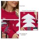 thumbnail image 5 of Suéter de Navidad para mujer, cuello redondo, suave, de moda, suéter con patrón de Navidad para mujer, rojo, M, 5 of 6