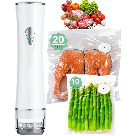 FungLam Rechargeable  Compact Vacuum Sealer for Food Electric Portable Vacuum Sealer Machine 30 Reusable Vacuum Bags