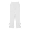 thumbnail image 4 of Linen Pants for Women High Waist Straight Dress Wide Leg Pants Business Casual Summer Beach Trousers with Pockets, 4 of 6