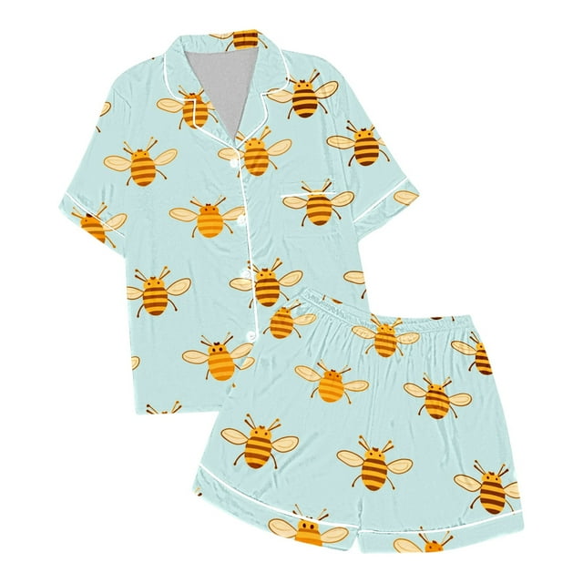 Ensemble de Pyjama Imitation Soie Imprimé pour Filles