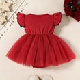 thumbnail image 3 of MEZZALL Girls Fly Sleeve Bowknot Romper Bodysuits Dress O-Neck Infant Birthday Back To School Onesie, 3 of 4