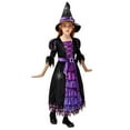 thumbnail image 2 of Joyfy Witch Costume Set for Girls, Halloween Fancy-Dress with Broom Hat for Toddler Kids Halloween Party Dress up 3-14 Years, 2 of 7