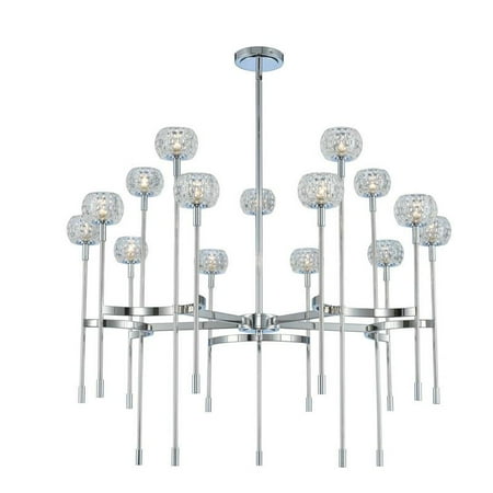 

Kalco Lighting Mae 38 15-light 2 Tiers Mid-Century Glass Chandelier in Chrome