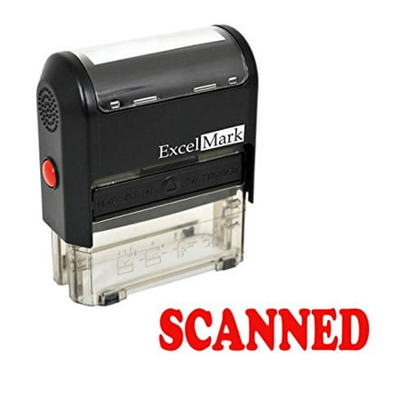 SCANNED Self Inking Rubber Stamp - Red Ink