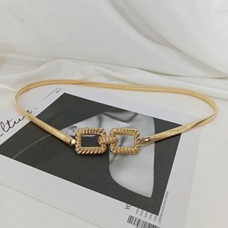 Metal Waist Belt Women Shiny Polished Mirror Chain Belts  display picture 3