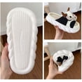 thumbnail image 2 of Lindas zapatillas de vaca de dibujos animados, pantuflas anit-slip para el hogar, suela gruesa y suave para interiores, cómodos animales, toboganes de lino de vaca muda, zapatos sin cordones para dam JAMW Sencillez, 2 of 5