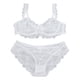 thumbnail image 1 of Conjunto de sujetador de mujer Sujetador de encaje de mujer Bragas Ultra delgadas Ahueca hacia fuera Encantador Atractivo Conjunto de ropa interior transpirable Blanco 80A ANGGREK Otros, 1 of 8
