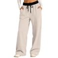 thumbnail image 6 of Blekii Kids Boys Girls Double Color Sweatpants Athletic Running Pants Long Sports Fitness Bottoms, Beige, 100, 6 of 7