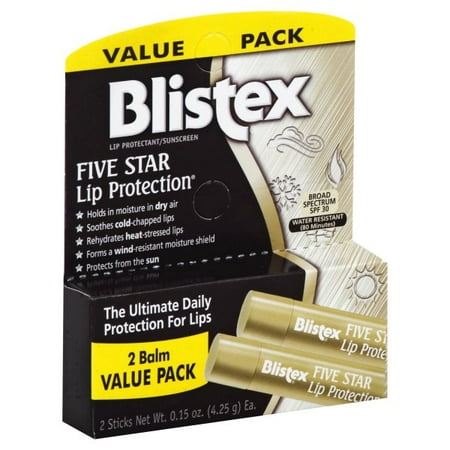 Blistex Five Star Protection Lip Balm, Moisture Shield, SPF 30, 2