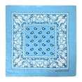 thumbnail image 2 of BASICO 12pk Sky Blue Paisley Bandana Face Covering | 100% Cotton Bandana for Men Women | Face Bandana Headband, 2 of 7