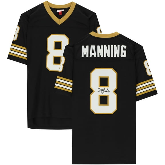 Archie Manning New Orleans Saints Autographed Mitchell & Ness Black Replica Jersey - Fanatics Authentic Certified