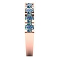 thumbnail image 4 of 1.53 ctw Wedding Band for Women - 18K Rose Gold Blue Moissanite Stackable Eternity Ring, 4 of 6