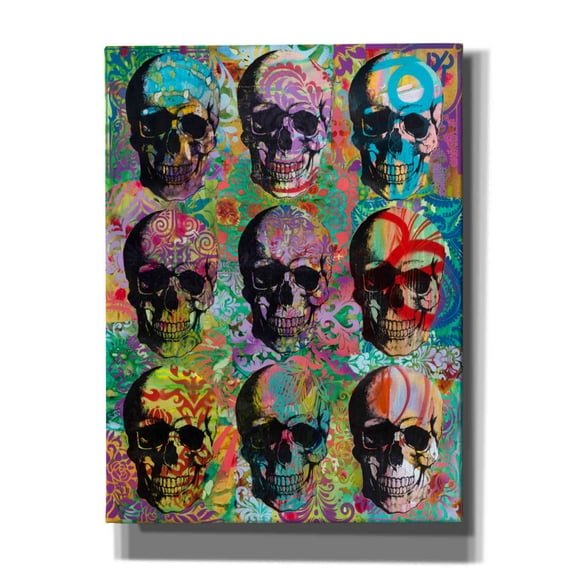Epic Graffiti '9 Skulls' by Dean Russo, Canvas Wall Art, 12"x16"