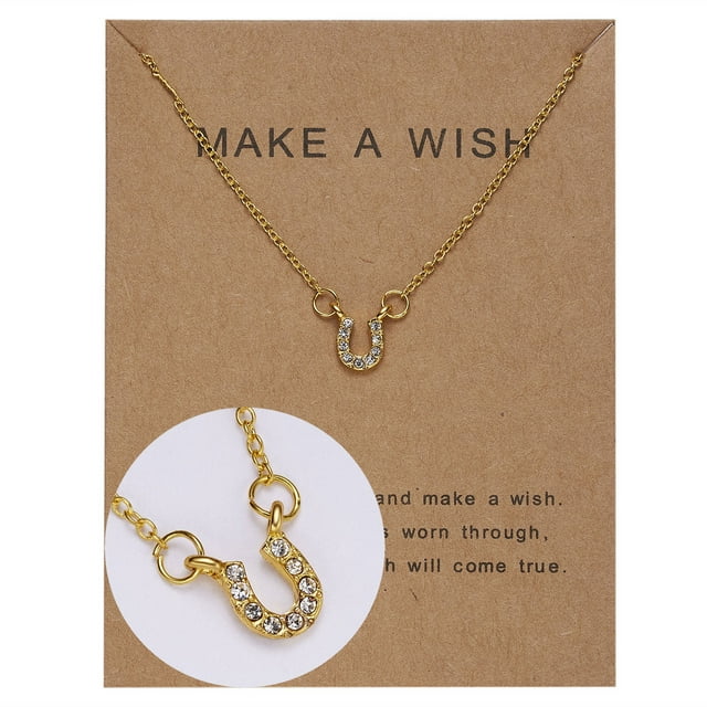 Xihbxyly Collar con Colgante de Diamantes y Cadena para Clavícula, Diseño de Tarjeta de Papel Twinkling Sky