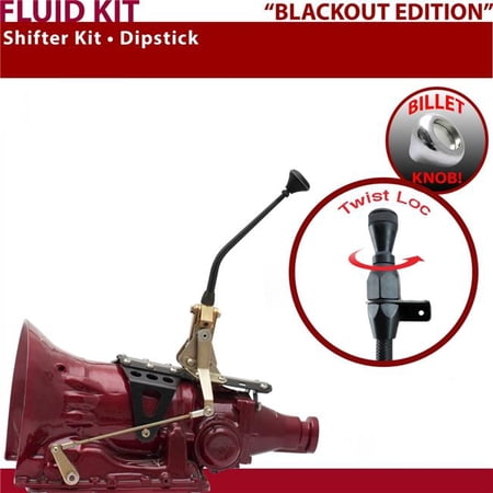 American Shifter FMX Shifter Kit Black 10 in. Dipstick Push Button Billet Knob for EEECE