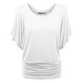 thumbnail image 2 of MBJ Womens Boat Neck Short Sleeve Dolman Drape Top, 2 of 4
