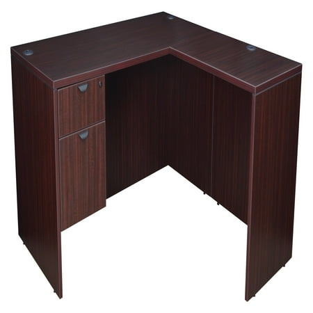 UPC: 0843532090190 | Regency 66 in. Legacy Single Pedestal L-Desk with 47 in. Return Mahogany