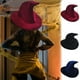 thumbnail image 1 of Sombrero de Bruja de Halloween con Cubrebocas de Encaje | Accesorio para Disfraz de Mago | Sombrero de Fiesta de Tafetán de Poliéster | Opciones: Negro, Azul y Rojo | 35,5 X 35,5 X 21 Cm, 1 of 6