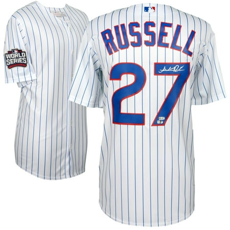 Addison Russell Chicago Cubs Fanatics Authentic 2016 MLB World Series Champions Autographed Majestic White Replica World Series Jersey - No Size