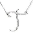 thumbnail image 1 of Diamond "T" Initial Pendant 18" Necklace 14K White Gold, 1 of 2