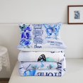 thumbnail image 4 of Erosebridal Blue Butterfly Bedding Full Comforter Set, Inspirational Quotes Down Comforter, Rose Floral Decor, 3pcs, 4 of 6