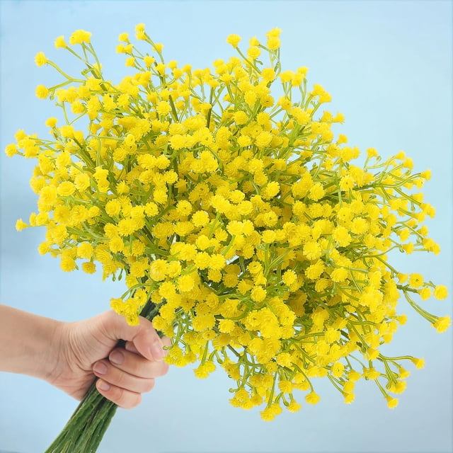 Flores artificiales N&T Nieting Babys Breath, 10 unidades, amarillas