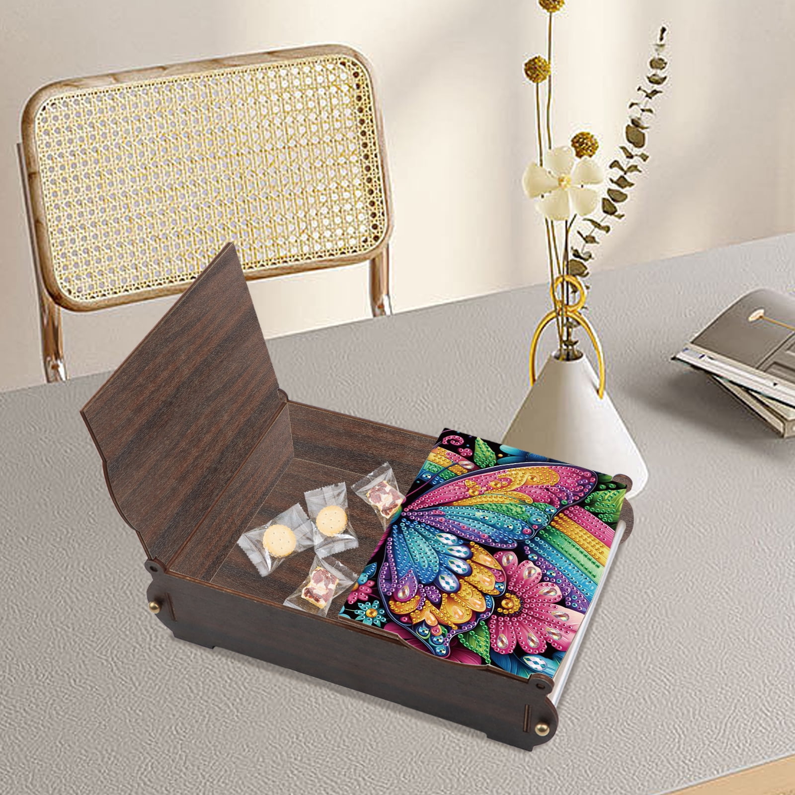 Diamond Painting Kit Storage Box Colorful Butterfly DIY Multi-Purpose Craft Storage Box Ideal for Home Offices and Holiday Gifts