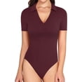 thumbnail image 1 of Xishao playera polo con cuello en V para mujer, manga corta, manga larga, leotardo casual con cuello Xishao ropa, 1 of 2